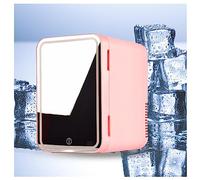 HAZARA Mini RéFrigéRateur De Voiture, 8L,avec Miroir De Courtoisie LED Frigo Skincare, Voiture,Maison,Chaud Et Froid 2 en 1 Mini Frigo Silencieux, pour Le Bureau Ou en Voyage,Pink