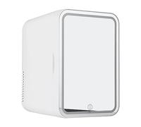 HAZARA Mini RéFrigéRateur De Voiture, 8L,avec Miroir De Courtoisie LED Petit Frigo Voiture, Voiture,Maison,Chaud Et Froid 2 en 1 Petit Frigo De Chambre, Convient Aux Voyages, Au Camping,White