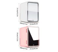 HAZARA Miroir Beauté RéFrigéRateur, 8L,avec Miroir De Courtoisie LED Mini RéFrigéRateur, Voiture,Maison,Chaud Et Froid 2 en 1 RéFrigéRateur De Beauté, Convient Aux Voyages, Au Camping,Pink