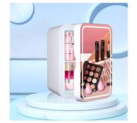 HAZARA RéFrigéRateur De Beauté Domestique, 8L,avec Miroir De Courtoisie LED Mini RéFrigéRateur, Voiture,Maison,Chaud Et Froid 2 en 1 Mini Frigo De La Chambre, pour Chambre, Bureau Et Voiture,White