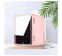 HAZARA RéFrigéRateur De Beauté Portable, 8L,avec Miroir De Courtoisie LED Mini CongéLateur, Voiture,Maison,Chaud Et Froid 2 en 1 Mini Frigo De La Chambre, Meilleur Cadeau pour Les Femmes,Pink
