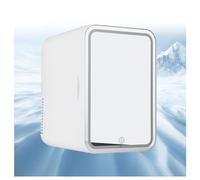 HAZARA RéFrigéRateur Portatif De Beauté, 8L,avec Miroir De Courtoisie LED Petit Frigo Voiture, Voiture,Maison,Chaud Et Froid 2 en 1 Petit Frigo, pour Chambre, Bureau Et Voiture,White