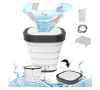 HAZARA Tragbare Waschmaschine mit 4/6 Huors Trocknung und UV Camping Waschmaschine mit Ultraschallturbine, écran tactile pour Unterwäsche, Socken, Babykleidung, blanc