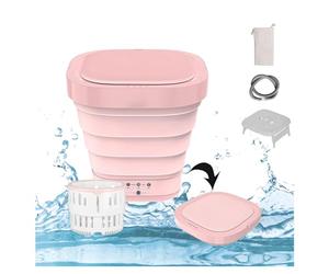 HAZARA Waschmaschine mit Trockner mit 2 Modi Trocknen und UV Camping Mobile Waschmaschine mit Ultraschallturbine, écran tactile pour Haushalt, appartement, hôtel, rose