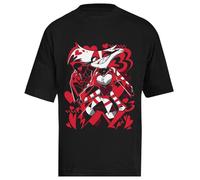 Hazbin Hôtel Angel Dust T-Shirt Surdimensionné Baggy Unisexe Black Tee