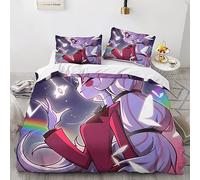 Hazbin Hotel Housses De Couettes 3D Imprimé Comic pour Adultes Et Enfants Housse De Couette avec Taies E avec Fermeture À Glissière Parure De Lit Microfibr 3 Pièces Double(200x200cm)
