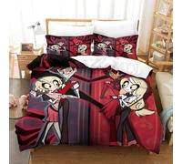 Hazbin Hotel Housses De Couettes Pour Adultes Et Enfants Housse De Couette 3D Vaggie Angel Dust Alastor Parure De Lit Avec Taies E Avec Fermeture À Glissière Microfibr 3 Pièces Double(200x200cm)