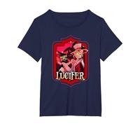 Hazbin Hôtel - Lucifer T-Shirt, Femme Grandes Tailles, Bleu Marine, 4X