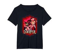 Hazbin Hôtel - Lucifer T-Shirt, Femme Grandes Tailles, Noir, 5X