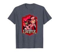 Hazbin Hôtel - Lucifer T-Shirt, Homme, Bleu Chiné, 4XL