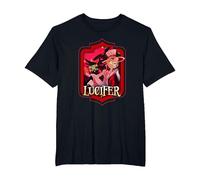 Hazbin Hôtel - Lucifer T-Shirt, Homme Grandes Tailles, Noir, 4X Tall