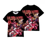 Hazbin Hotel T-shirt Anime 3D Motif Alastor Angel Dust Charlie Imprimé Hommes Casual Col Rond Dessin Animé Mode Sport Pullover Tops XXS-XXL, Type D, M