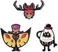 Hazbin Lot de 3 épingles à collectionner en émail Thème horreur