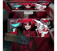 Hazbin Tapis de souris de jeu pour hôtel, tapis de souris de jeu, tapis de souris Anime Ange Dust/Alastor/Niffty, tapis de souris dessin animé, grand tapis de bureau pour jeu, bureau, maison, 80 x 30