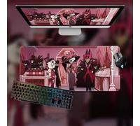 Hazbin Tapis de souris pour hôtel, Alastor/Angel Dust Anime - 800 x 300 mm - Grand tapis de souris de jeu pour ordinateur portable, bureau, étudiant - Résistant à l'eau