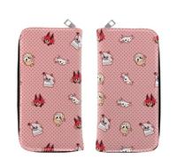 Hazbins Alastor Hotel Portefeuille en Cuir PU | Portefeuille Stylish Bifold Card Holder Purse with Zipper Coin Pocket | Style Long | Multicard Wallets Coin Purse (Rose-5)