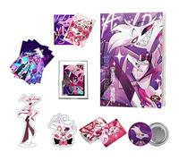 Hazbins Alastor Hotels Accessoires Objets - Anime Autocollants Stand Carte Porte-clés Badge Jouet Box - AngelDust Figurine Décoration