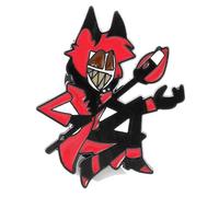 Hazbins Angel Hotel Enamel Pins, Angel Dust Alastor Vaggie Hust Broche, Cartoon Figurine Métal Badge, Angel Cosplay Accessoires Sac Decor (noir-2)