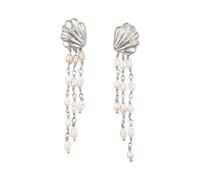Haze&Glory Boucles d'oreilles 'Muschel' argent / blanc perle, Taille One Size