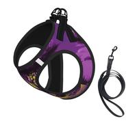 Haze02 Harnais réglable pour chien avec clips pour laisse Motif imprimé Violet