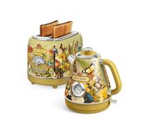 Hazel Quinn X Eduardo Recife Ensemble Bouilloire Grille Pain，Bouilloire Electrique 1,7 L 2200 W+ Grille Pain Double Fente 815W,Acier Inoxydable,Sans BPA, Sans Fil,3 Fonctions 6 Niveaux de Cuisson