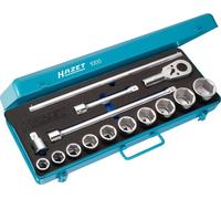 HAZET 1000 Jeu de clés à douille ∙ Carré creux 3/4 pouce (20 mm) ∙ Profil de douille hexagonale ∙ 22 ∙ 24 ∙ 27 ∙ 30 ∙ 32 ∙ 36 ∙ 38 ∙ 41 ∙ 46 ∙ 50 ∙ Nombre d'outils : 15