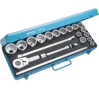 HAZET 1000AZ Jeu de clés à douilles ∙ 3/4 pouce (20 mm) carré creux ∙ ∙ Profil hexagonal double extérieur ∙ 7⁄8 - 2 ∙ Nombre d'outils : 21