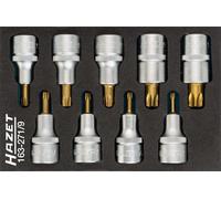 HAZET 163-271/9 Jeu de clés à douilles ∙ TORX® ∙ Carré creux 1/2 pouce (12,5 mm) ∙ Profil TORX® intérieur ∙ T20 - T60 ∙ Nombre d'outils : 9