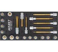 Hazet Jeu de douilles de tournevis (Robertson) 12,5 = 1/2 pièces 163-492/22 - Carré 12,5 mm (1/2") - Intérieur - Tamper Resistant TORX - Nombre d'outils : 22 - Revêtement tin