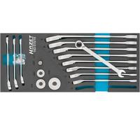 HAZET 163-515/16 Combination Ratchet Wrench Set ∙ External Double Hexagon Pulling Profile ∙ 8 ∙ 9 ∙ 10 ∙ 11 ∙ 12 ∙ 13 ∙ 14 ∙ 15 ∙ 16 ∙ 17 ∙ 18 ∙ 19 ∙ Nombre d'outils : 16