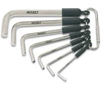 Hazet 6 pans intérieurs Jeu de clés mâles coudées 3/32 pouces, 1/8 pouces, 5/32 pouces, 3/16 pouces, 7/32 pouces, 1/4 pouces