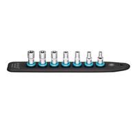 HAZET 850E-SR/7 SmartRail avec 7 fentes ∙ Carré creux 1/4 pouce (6,3 mm) ∙ Profil extérieur TORX® ∙ E5 ∙ E6 ∙ E7 ∙ E8 ∙ E10 ∙ E11 ∙ E12 ∙ Nombre d'outils : 7