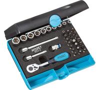 HAZET 853-2 Jeu de clés à douilles ∙ 0,6 x 4,5 - 1,2 x 8 ∙ 3 - 14 ∙ PH1 - PH3 ∙ PZ1 - PZ3 ∙ T10H - T40H ∙ Nombre d'outils : 35