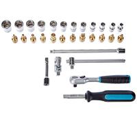 Hazet 854 Jeu de clés à douilles carré creux 6,3 mm profil à fente/traction à 6 pans extérieurs/6 pans intérieurs/PH/PZ/nombre d'outils 30
