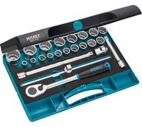 HAZET 900AZ Jeu de clés à douilles ∙ Carré creux 1/2 pouce (12,5 mm) ∙ Profil de traction hexagonal double extérieur ∙ 3⁄8 - 1,1⁄4 ∙ Nombre d'outils : 23