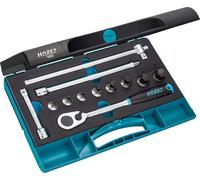 HAZET Jeu de douilles mâles 985 ∙ Carré creux 12,5 mm (1/2 pouce) ∙ Profil à 6 pans intérieurs ∙ Nombre d'outils : 12 HAZET Quantité:1