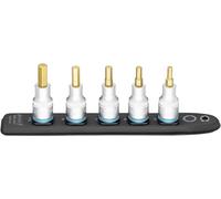 HAZET Smart-Rail 986K-SR/5 I Face inférieure magnétique avec 5 emplacements, 1/2 pouce, sortie : Profil hexagonal intérieur I Rampe d'insertion en plastique pour clés à douilles