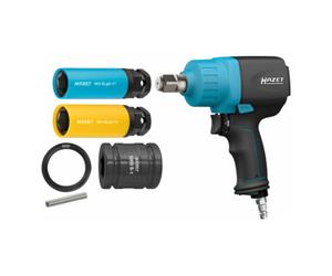 HAZET Clé à chocs HAZET avec assortiment 9013M/6 Couple de desserrage maximum : 1890 Nm Carré plein 20 mm (3/4 pouce) Mécanisme de frappe à double marteau haute performance Quantité:1