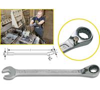 Hazet Clé mixte à cliquet - Profil Traction à 12 pans extérieurs - Taille: 30 - Longueur totale: 402.5 mm - 606-30