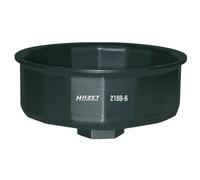 HAZET Clé pour filtre à huile 2169-6 I outil adapté à différents filtres à huile d'un diamètre de 97 mm, entraînement : carré 12,5 mm, sortie : extérieure 16 pans, fabriqué en Allemagne'.