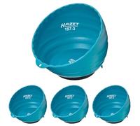 HAZET Coupelle magnétique 197-3, 150 mm de diamètre, en plastique léger avec aimant robuste et puissant - particulièrement pratique pour ranger les petites pièces comme les vis'. (Lot de 4)