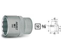 Hazet Douille à 12 pans - Carré creux 10 mm (3/8 pouce) - Profil Traction à 12 pans extérieurs - Taille: 20 - Longueur totale: 31.5 mm - 880Z-20