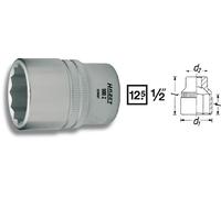 Hazet Douille (à 12 pans) - Carré creux 12,5 mm (1/2 pouce) - Profil Traction à 12 pans extérieurs - Taille: 1/2 - Longueur totale: 38 mm - 900AZ-1/2
