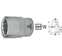 Hazet Douille (à 12 pans) - Carré creux 12,5 mm (1/2 pouce) - Profil Traction à 12 pans extérieurs - Taille: 25 - Longueur totale: 44 mm - 900Z-25