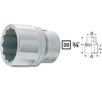 Hazet Douille à 12 pans - Carré creux 20 mm (3/4 pouce) - Profil à 12 pans extérieurs - Taille: 1.5/16 - Longueur totale: 59 mm - 1000AZ-1.5/16