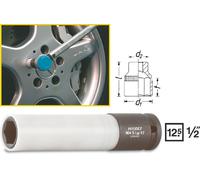 Hazet Douille à 6 pans à chocs - Carré creux 12,5 mm (1/2 pouce) - Profil Traction à 6 pans extérieurs - Taille: 17 - Longueur totale: 130 mm - 904SLG-17