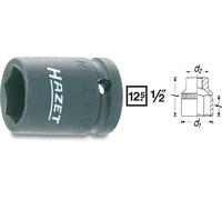 Hazet Douille à 6 pans à chocs - Carré creux 12,5 mm (1/2 pouce) - Profil Traction à 6 pans extérieurs - Taille: 25 - Longueur totale: 44 mm - 900S-25