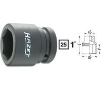 Hazet Douille à 6 pans à chocs - Carré creux 25 mm (1 pouce) - Profil à 6 pans extérieurs - Taille: 32 - Longueur totale: 63 mm - 1100S-32