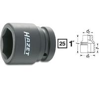 Hazet Douille à 6 pans à chocs - Carré creux 25 mm (1 pouce) - Profil à 6 pans extérieurs - Taille: 46 - Longueur totale: 76 mm - 1100S-46