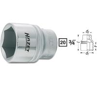 Hazet Douille (à 6 pans) - Carré creux 20 mm (3/4 pouce) - Profil à 6 pans extérieurs - Taille: 33 - Longueur totale: 59 mm - 1000-33